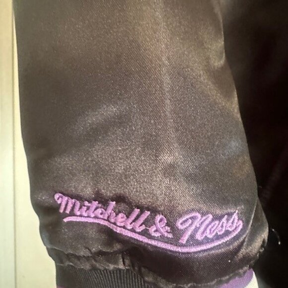 Toronto Raptors Mitchell and Ness Heavyweight Satin Bomber - Large - Picture 7 of 8